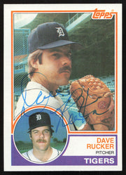 Dave Rucker Autographed 1983 Topps Card #304 Detroit Tigers SKU #264665