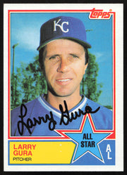 Larry Gura Autographed 1983 Topps Card #395 Kansas City Royals SKU #264667
