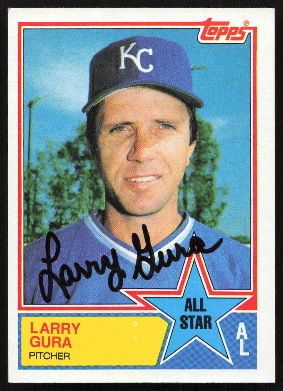 Larry Gura Autographed 1983 Topps Card #395 Kansas City Royals SKU #264667