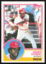 Cesar Cedeno Autographed 1983 Topps Card #475 Cincinnati Reds SKU #264671