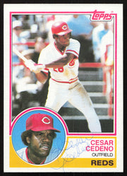 Cesar Cedeno Autographed 1983 Topps Card #475 Cincinnati Reds SKU #264673
