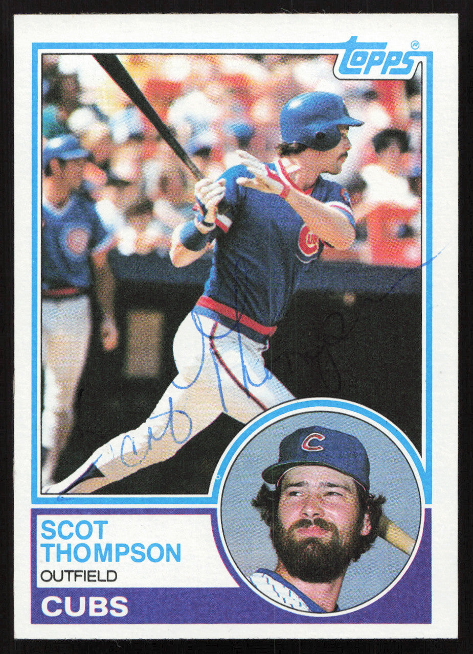Scot Thompson Autographed 1983 Topps Card #481 Chicago Cubs SKU #264674