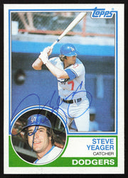 Steve Yeager Autographed 1983 Topps Card #555 Los Angeles Dodgers SKU #264679