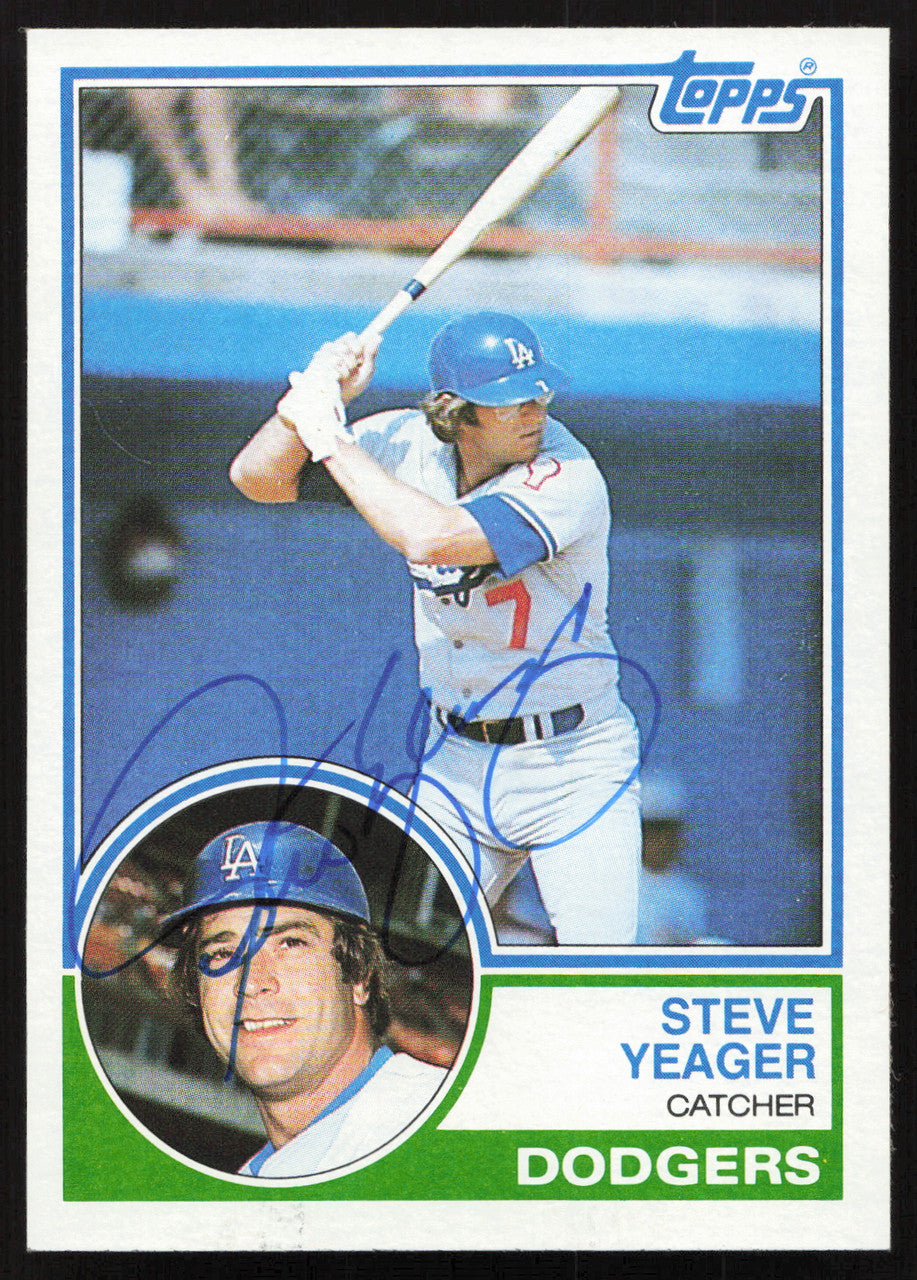 Steve Yeager Autographed 1983 Topps Card #555 Los Angeles Dodgers SKU #264679