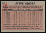 Steve Yeager Autographed 1983 Topps Card #555 Los Angeles Dodgers SKU #264679