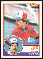 Mike Gates Autographed 1983 Topps Card #657 Montreal Expos SKU #264681