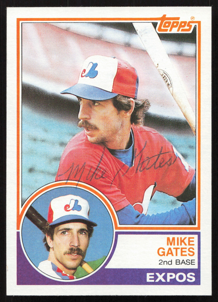 Mike Gates Autographed 1983 Topps Card #657 Montreal Expos SKU #264681
