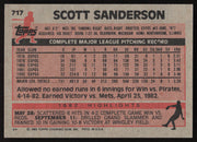 Scott Sanderson Autographed 1983 Topps Card #717 Montreal Expos SKU #264682