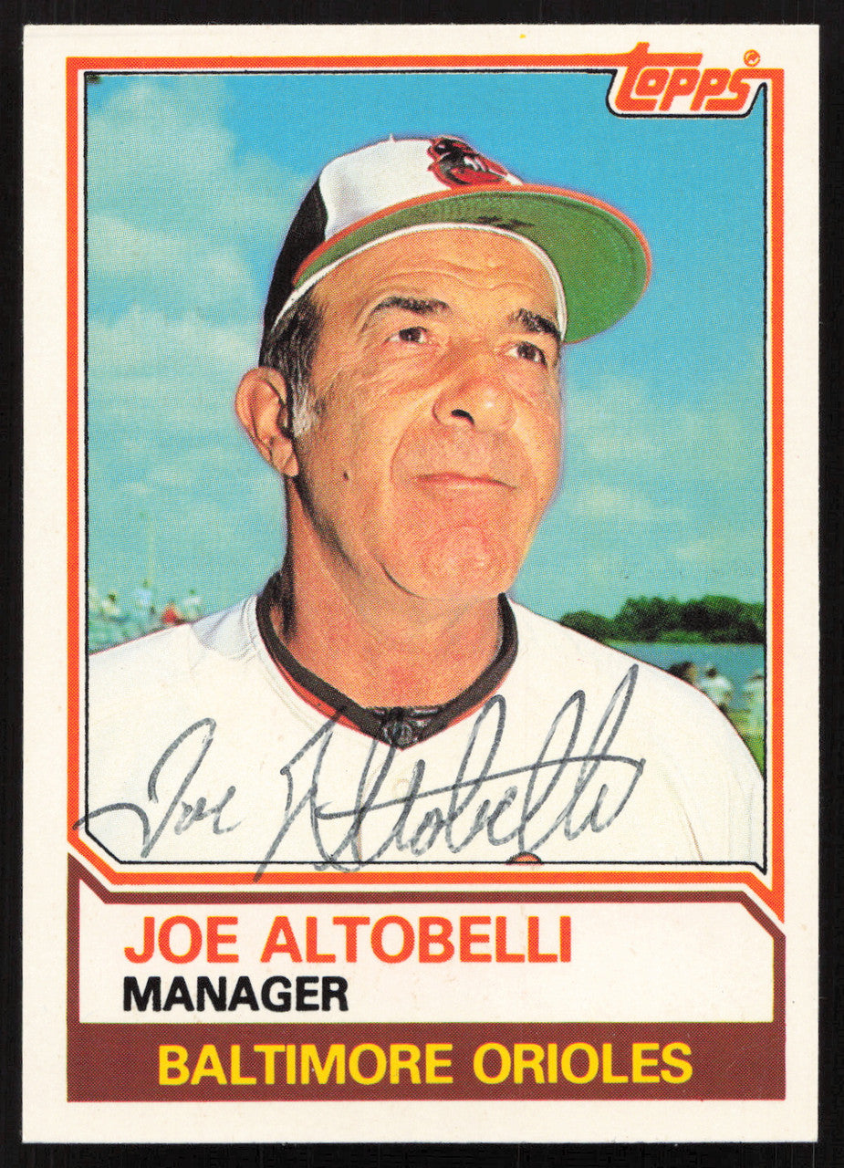 Joe Altobelli Autographed 1983 Topps Traded Card #3T Baltimore Orioles SKU #264683