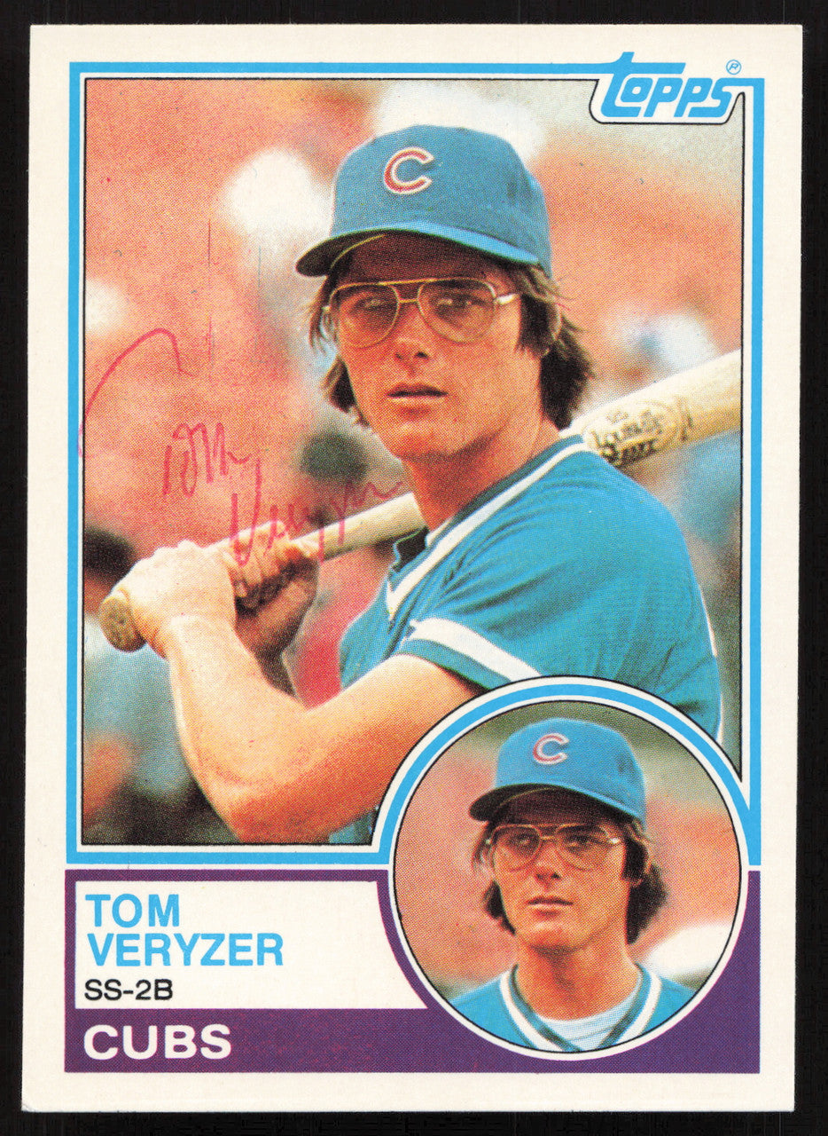 Tom Veryzer Autographed 1983 Topps Traded Card #121T Chicago Cubs SKU #264688