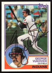 George Vukovich Autographed 1983 Topps Traded Card #122T Cleveland Indians SKU #264689