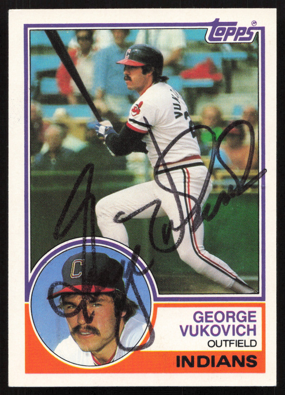 George Vukovich Autographed 1983 Topps Traded Card #122T Cleveland Indians SKU #264689