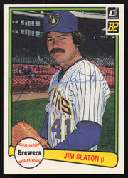 Jim Slaton Autographed 1982 Donruss Card #80 Milwaukee Brewers SKU #264690