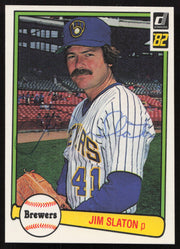 Jim Slaton Autographed 1982 Donruss Card #80 Milwaukee Brewers SKU #264691