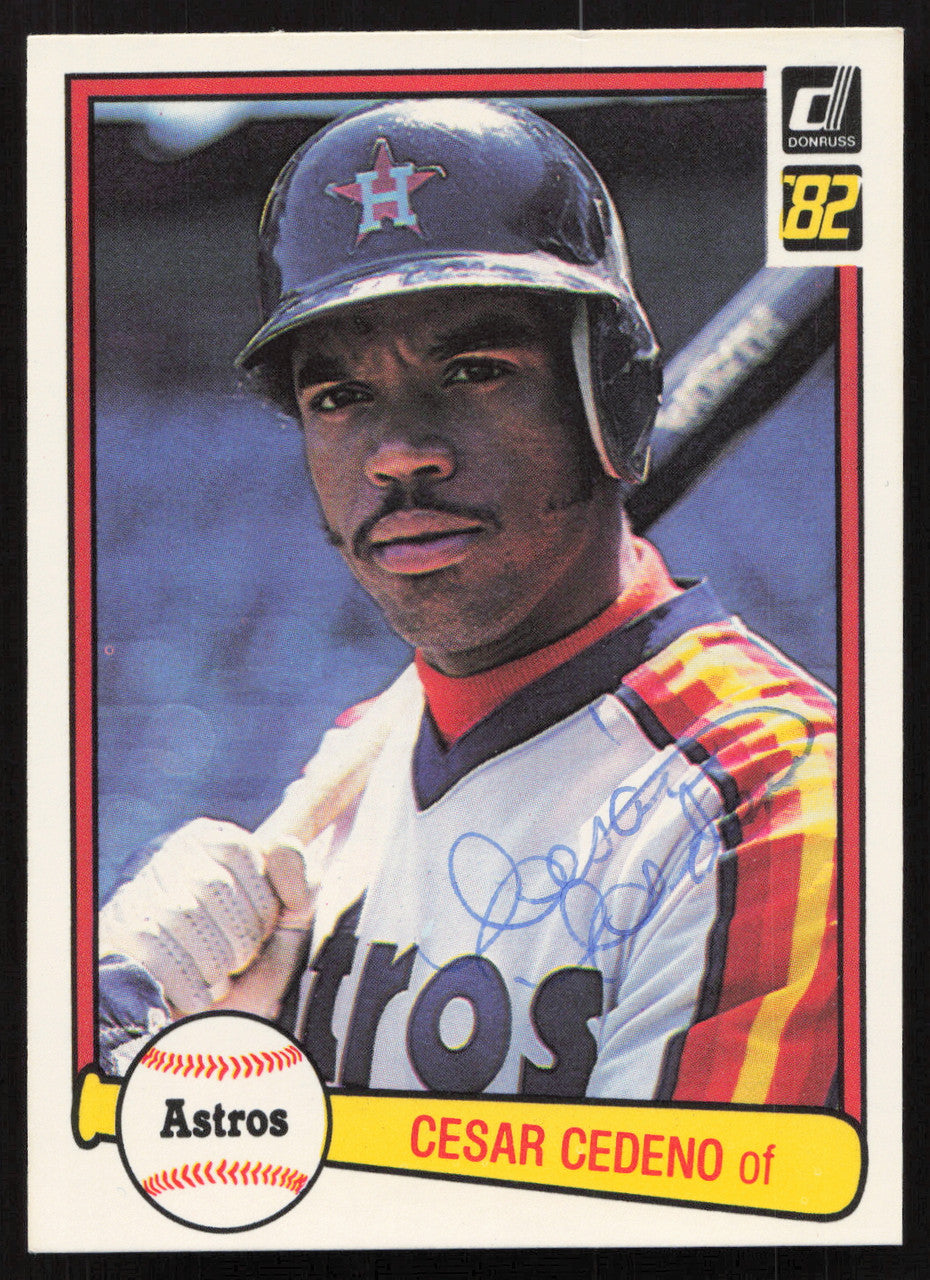 Cesar Cedeno Autographed 1982 Donruss Card #118 Houston Astros SKU #264695
