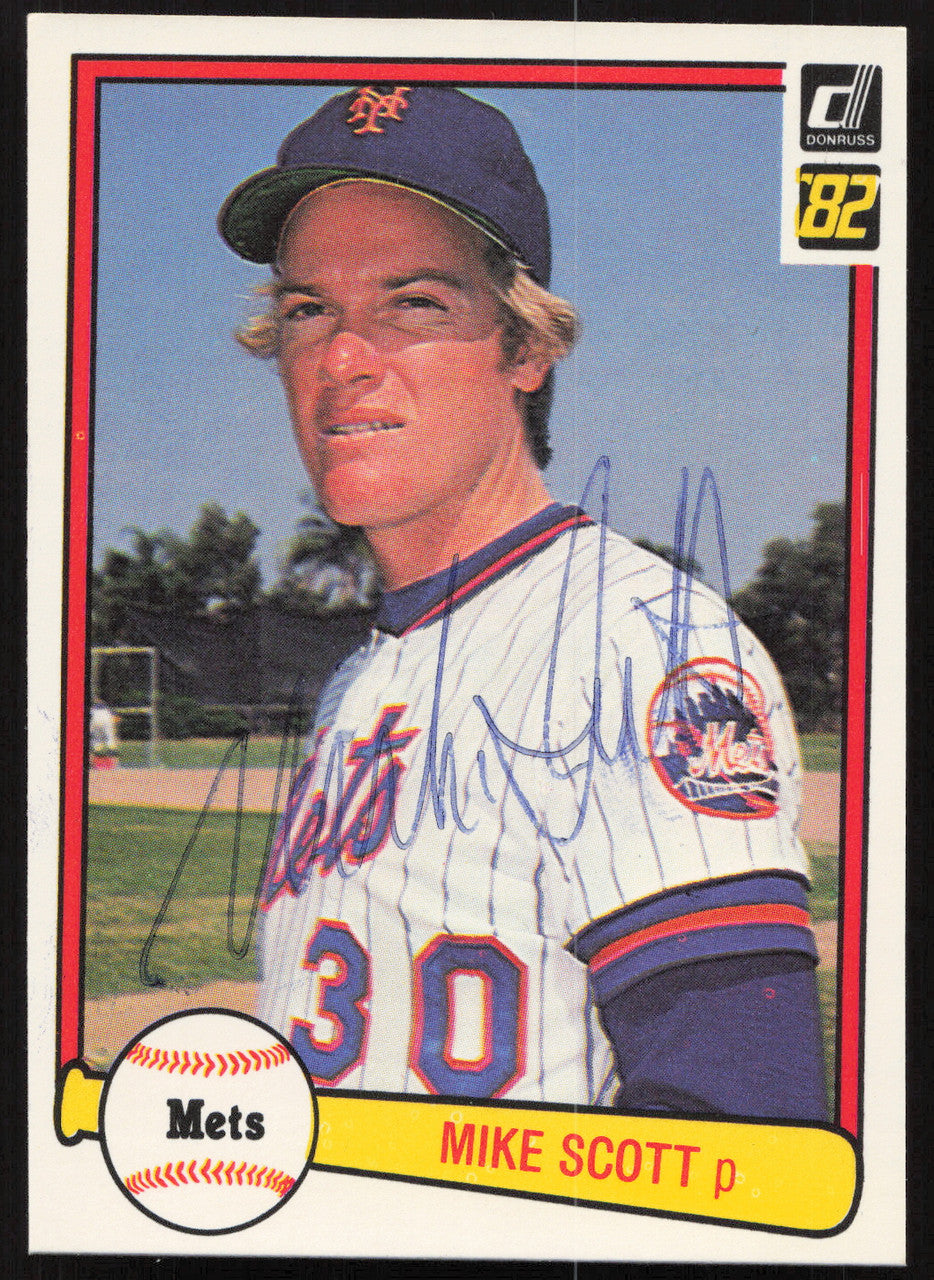 Mike Scott Autographed 1982 Donruss Card #128 New York Mets SKU #264696