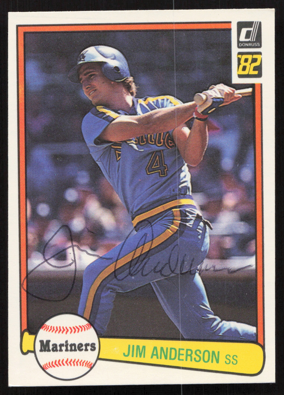 Jim Anderson Autographed 1982 Donruss Card #181 Seattle Mariners SKU #264705