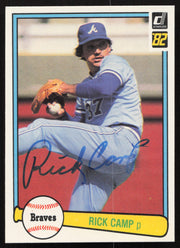 Rick Camp Autographed 1982 Donruss Card #223 Atlanta Braves SKU #264707