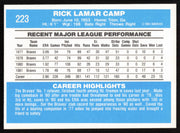 Rick Camp Autographed 1982 Donruss Card #223 Atlanta Braves SKU #264707