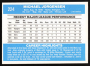 Mike Jorgensen Autographed 1982 Donruss Card #224 New York Mets SKU #264708
