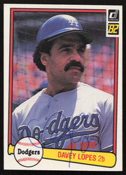 Davey Lopes Autographed 1982 Donruss Card #327 Los Angeles Dodgers SKU #264716