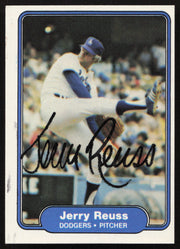 Jerry Reuss Autographed 1982 Fleer Card #18 Los Angeles Dodgers SKU #264724