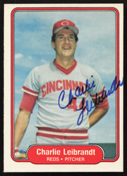 Charlie Leibrandt Autographed 1982 Fleer Card #74 Cincinnati Reds SKU #264728