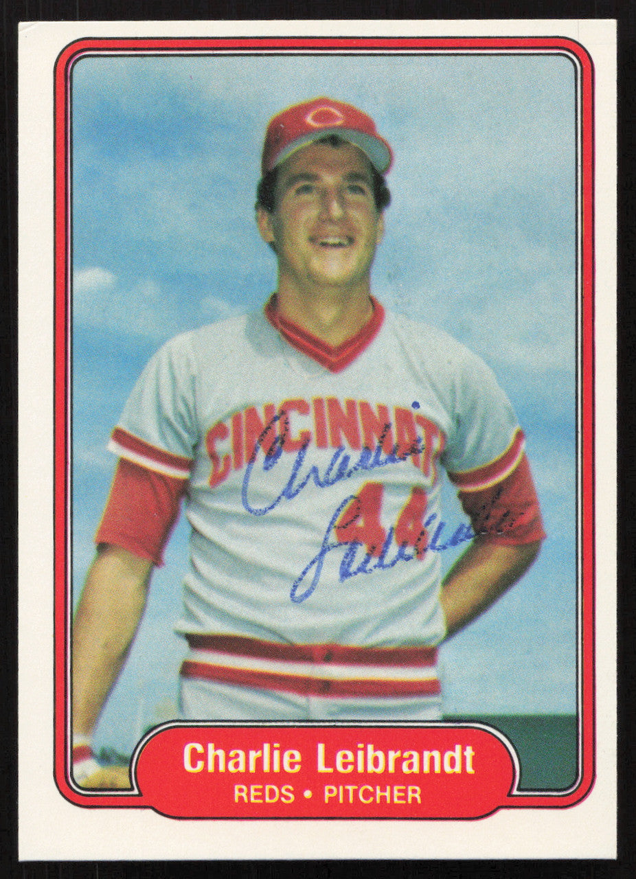Charlie Leibrandt Autographed 1982 Fleer Card #74 Cincinnati Reds SKU #264729