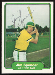Jim Spencer Autographed 1982 Fleer Card #107 Oakland A's SKU #264730