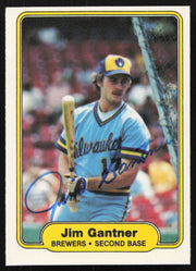 Jim Gantner Autographed 1982 Fleer Card #142 Milwaukee Brewers SKU #264731