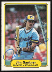 Jim Gantner Autographed 1982 Fleer Card #142 Milwaukee Brewers SKU #264732