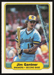 Jim Gantner Autographed 1982 Fleer Card #142 Milwaukee Brewers SKU #264733
