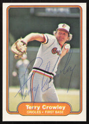 Terry Crowley Autographed 1982 Fleer Card #160 Baltimore Orioles SKU #264737