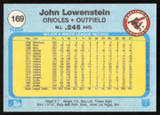 John Lowenstein Autographed 1982 Fleer Card #169 Baltimore Orioles SKU #264738