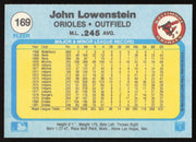 John Lowenstein Autographed 1982 Fleer Card #169 Baltimore Orioles SKU #264739
