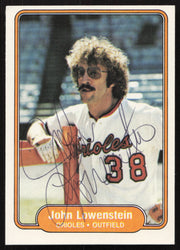 John Lowenstein Autographed 1982 Fleer Card #169 Baltimore Orioles SKU #264740
