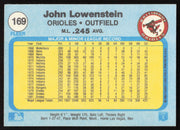 John Lowenstein Autographed 1982 Fleer Card #169 Baltimore Orioles SKU #264740