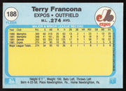 Terry Francona Autographed 1982 Fleer Card #188 Montreal Expos SKU #264743