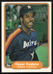 Cesar Cedeno Autographed 1982 Fleer Card #213 Houston Astros SKU #264748