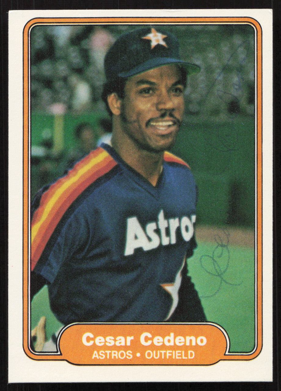 Cesar Cedeno Autographed 1982 Fleer Card #213 Houston Astros SKU #264750