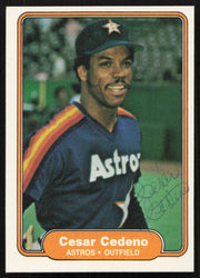 Cesar Cedeno Autographed 1982 Fleer Card #213 Houston Astros SKU #264751