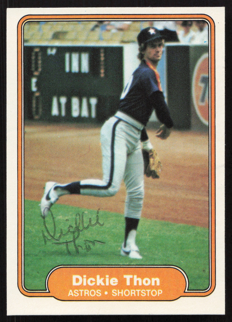 Dickie Thon Autographed 1982 Fleer Card #235 Houston Astros SKU #264760