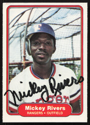 Mickey Rivers Autographed 1982 Fleer Card #328 Texas Rangers SKU #264762