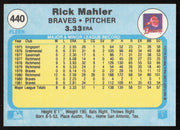 Rick Mahler Autographed 1982 Fleer Card #440 Atlanta Braves SKU #264764