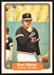 Allen Ripley Autographed 1982 Fleer Card #399 San Francisco Giants SKU #264767