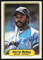 Darryl Motley Autographed 1982 Fleer Card #417 Kansas City Royals SKU #264770