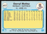 Darryl Motley Autographed 1982 Fleer Card #417 Kansas City Royals SKU #264770