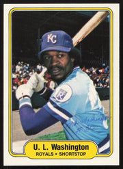 U. L. Washington Autographed 1982 Fleer Card #424 Kansas City Royals SKU #264771