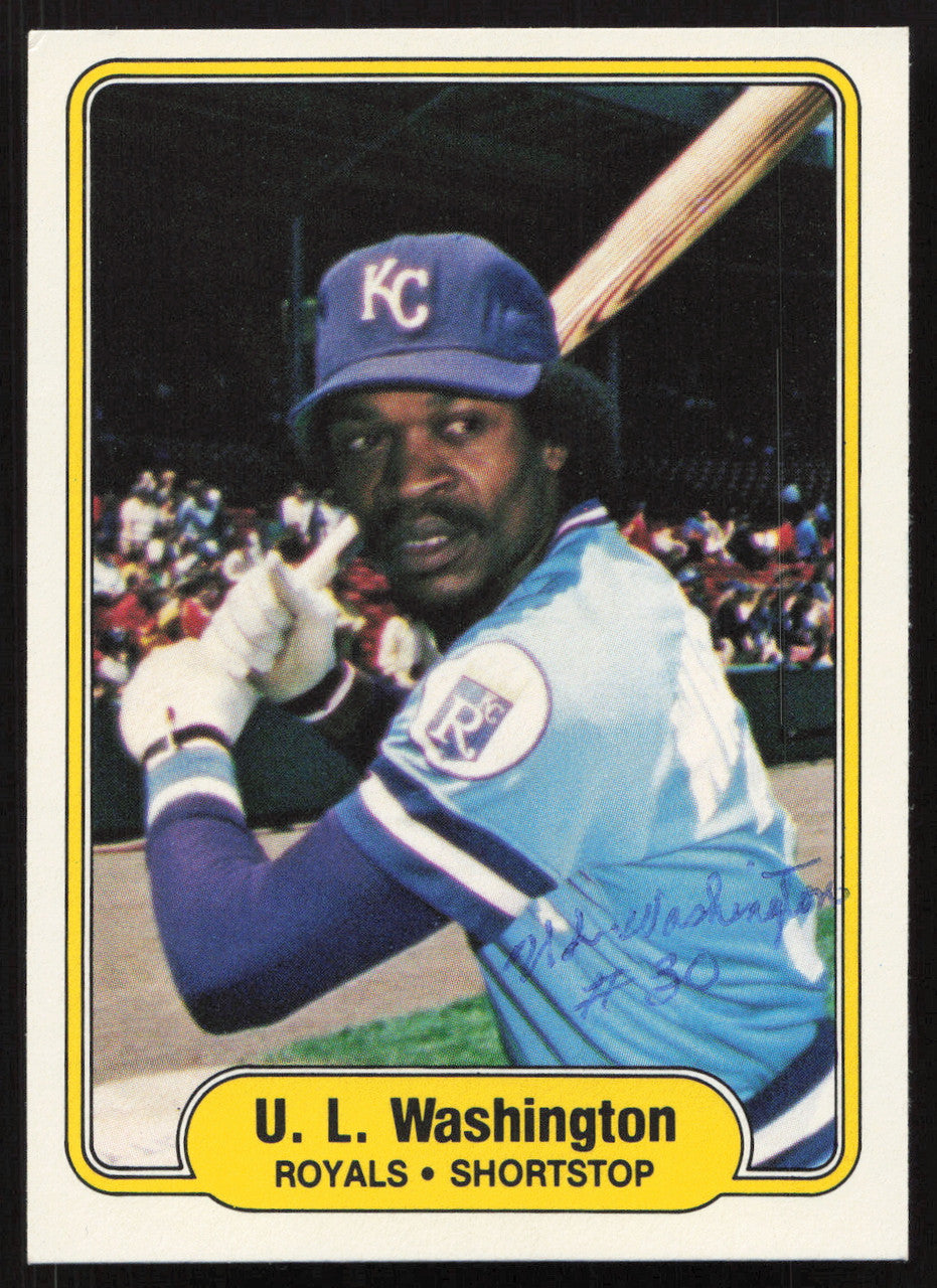 U. L. Washington Autographed 1982 Fleer Card #424 Kansas City Royals SKU #264771