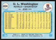 U. L. Washington Autographed 1982 Fleer Card #424 Kansas City Royals SKU #264771